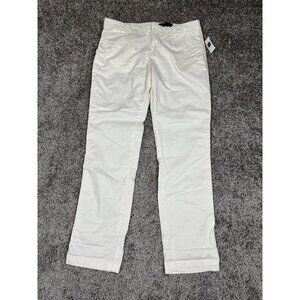 GAP Girlfriend Chino‎ Pants Beige Stripe 6 Straight Leg Casual Minimalist Y2K